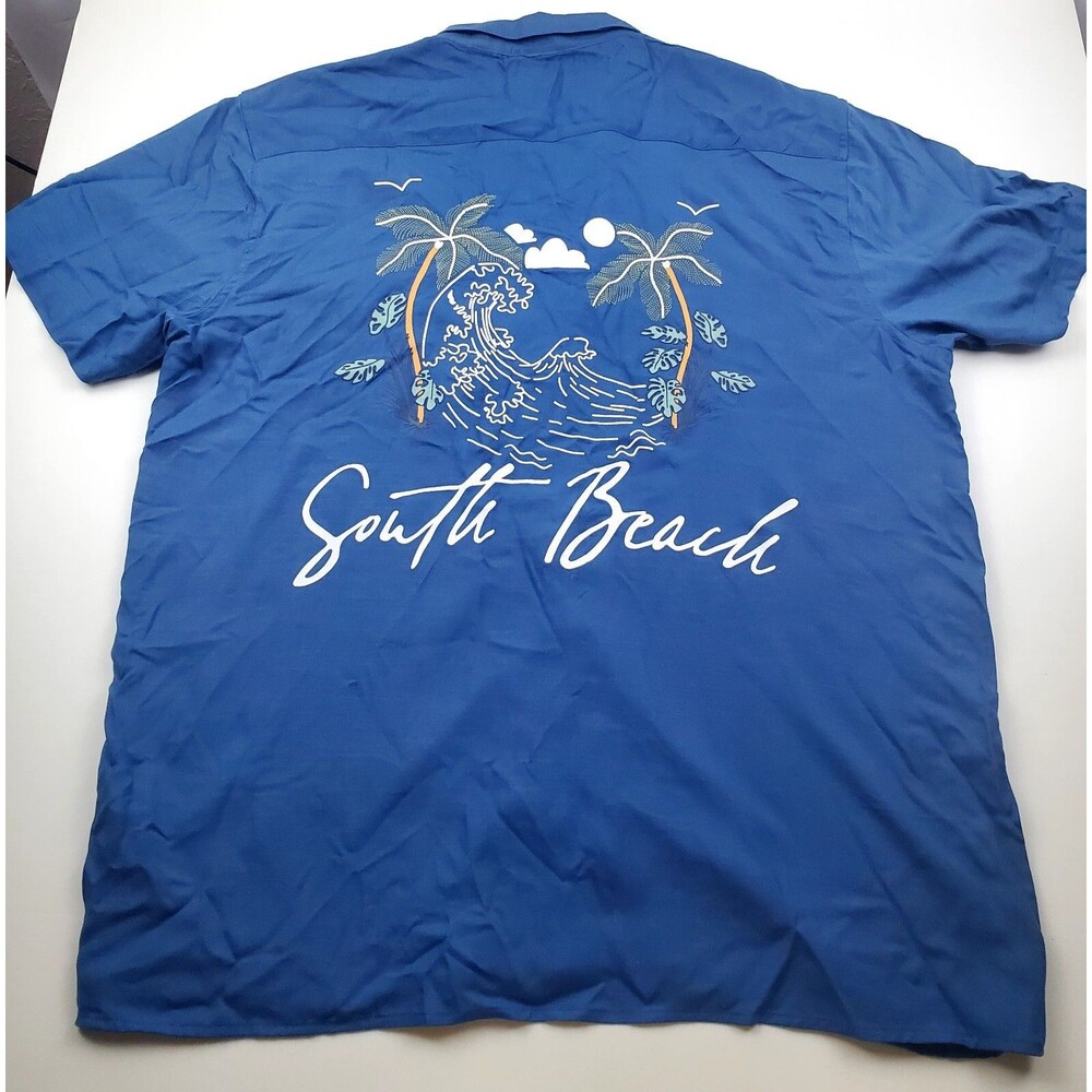 MBX Premium Goods Shirt Men's XL resort collection south beach Blue  Button Up